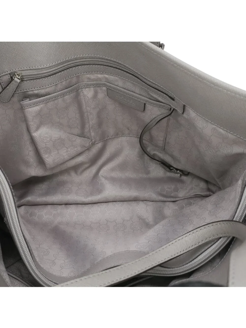 Michael Kors Jet Set Purse Travel Saffiano Leather Gray Large Tote Bag - Picture 5 of 11